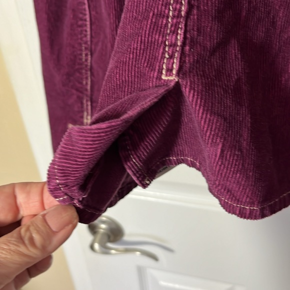 Sunset Cove Y2K VTG corduroy jacket cropped plum button-down front pockets 16p - Picture 11 of 13